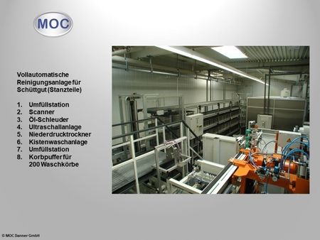 Vollautomatische Reinigungsanlage für Schüttgut (Stanzteile)